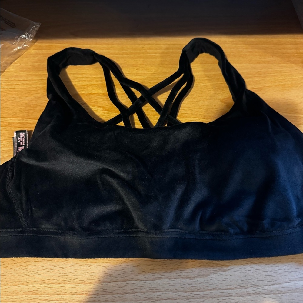Victoria’s Secret bralette. Black. Size L. New with tags. Velvet material.